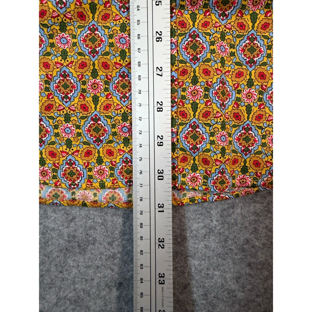 Cremieux Premium Denim Mens M Yellow Floral Paisley Short Sleeve Button Down - Picture 4 of 6